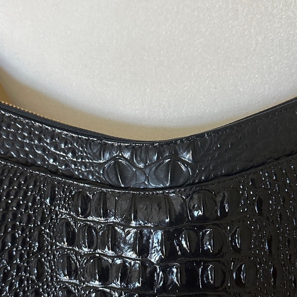 Brahmin Black Croc-Embossed Shoulder Bag - Picture 4 of 9